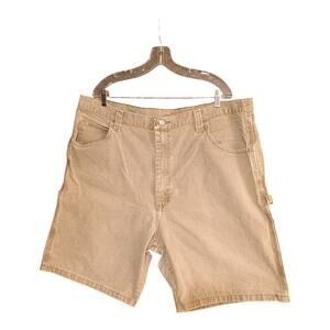 Wrangler Carpenter Shorts Men's Size‎ 42 Tan Duck Canvas Work Hike Outdoor